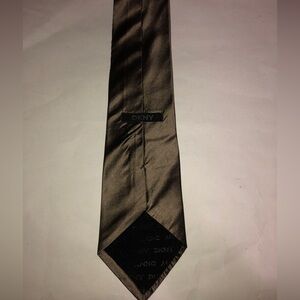 DKNY Men’s Brown Gray Tint Silk Tie Authentic